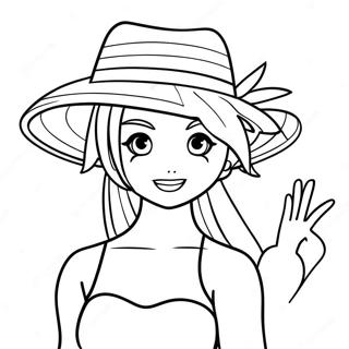 Pagina Para Colorear De Nami Con Sombrero De Paja 31529-28219