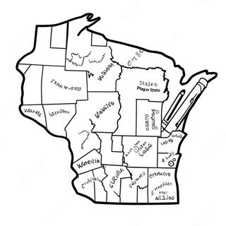 Pagina Para Colorear Del Contorno Del Estado De Wisconsin 31538-28224