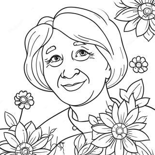 Pagina Para Colorear De Abuela Dulce Con Flores 31629-5704