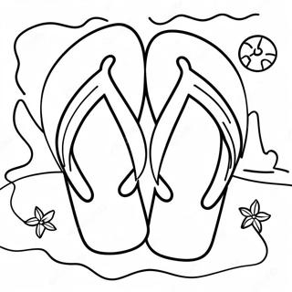 Pagina Para Colorear De Chanclas Coloridas En La Playa 31699-14164