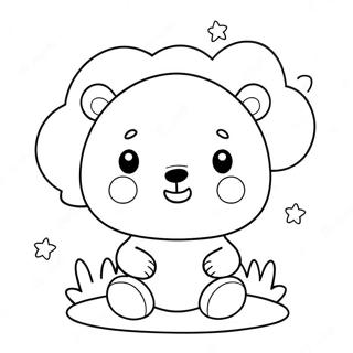 Pagina Para Colorear Oso Kawaii Bonito Con Globos 31769-16322