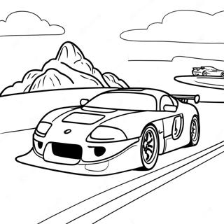 Pagina Para Colorear De Una Escena De Carrera De Supra 3199-2614