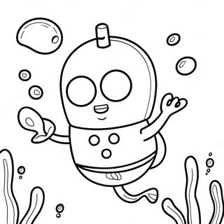 Pagina Para Colorear De Baby Spongebob Lindo Bajo El Agua 32060-16545