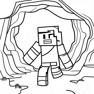 Pagina Para Colorear De Alex De Minecraft Aventurero Explorando Una Cueva 32120-16593