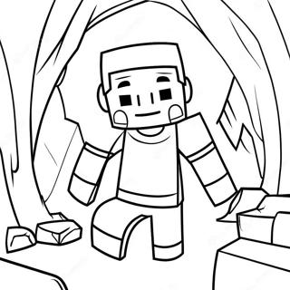 Pagina Para Colorear De Alex De Minecraft Aventurero Explorando Una Cueva 32120-16594