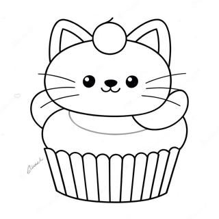 Pagina Para Colorear De Un Cupcake De Gatito 32199-16654