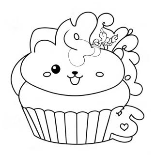 Pagina Para Colorear De Un Cupcake De Gatito 32199-16655