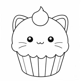 Pagina Para Colorear De Un Cupcake De Gatito 32199-16656