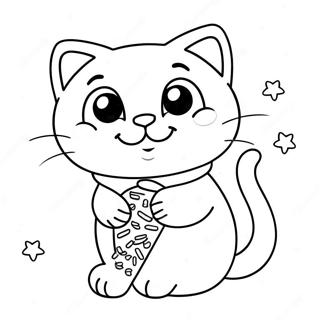 Pagina Para Colorear De Un Lindo Gatito Con Chispas 32200-16658