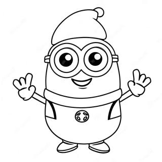 Pagina Para Colorear De Minion Festivo Con Sombrero De Santa 32210-16668