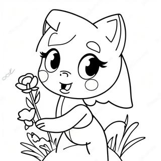 Pagina Para Colorear De Amy Rose Linda Con Flores 322-261