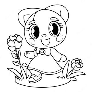 Pagina Para Colorear De Amy Rose Linda Con Flores 322-262