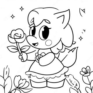 Pagina Para Colorear De Amy Rose Linda Con Flores 322-263