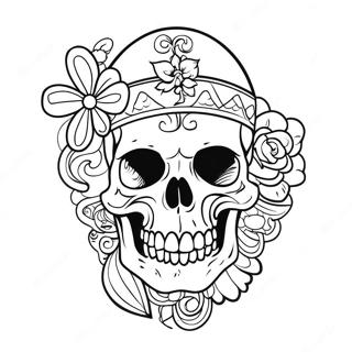 Pagina Para Colorear De Un Tatuaje De Calavera 32329-16758