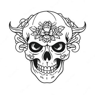 Pagina Para Colorear De Un Tatuaje De Calavera 32329-16760