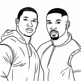 Ice Spice Y Michael B Jordan Páginas Para Colorear