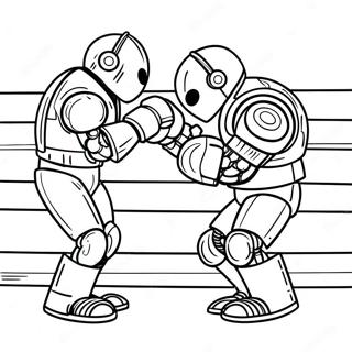 Pagina Para Colorear De Un Combate De Boxeo De Robots 32501-16891