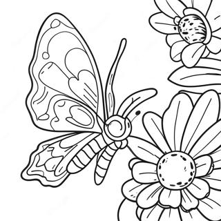 Pagina Para Colorear De Polinizador Con Mariposa Colorida 32542-16916