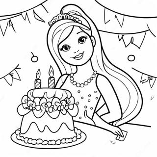 Pagina Para Colorear De Barbie Feliz Cumpleanos 32581-16944