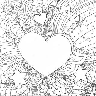 Pagina Para Colorear De Corazones Y Estrellas 32601-16958