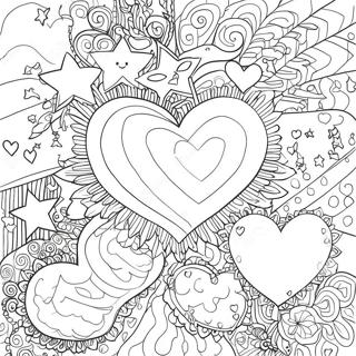 Pagina Para Colorear De Corazones Y Estrellas 32601-16960