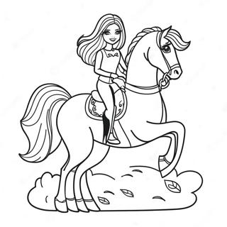 Pagina Para Colorear De Barbie Montando Un Caballo Majestuoso 32622-16979