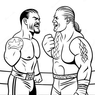 Pagina Para Colorear De Superestrellas De Wwe En Accion 32652-17002