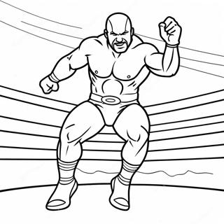 Pagina Para Colorear De Un Luchador De La Wwe Saltando Sobre Un Oponente 3269-2669