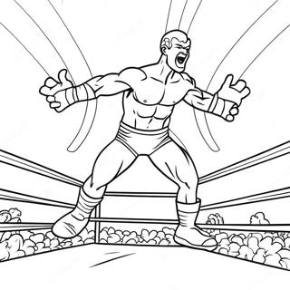 Pagina Para Colorear De Un Luchador De La Wwe Saltando Sobre Un Oponente 3269-2672