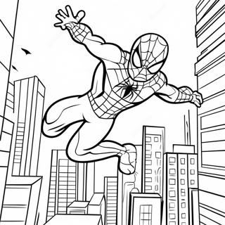 Pagina Para Colorear De Spider Man Balanceandose Por La Ciudad 32702-17041