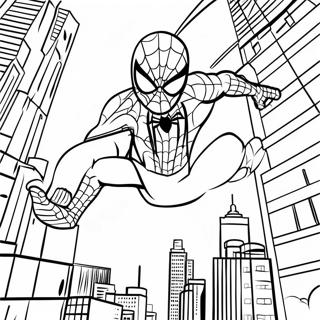 Pagina Para Colorear De Spider Man Balanceandose Por La Ciudad 32702-17044