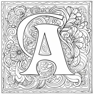 Pagina Para Colorear Del Alfabeto De Caligrafia Elegante 32752-17084