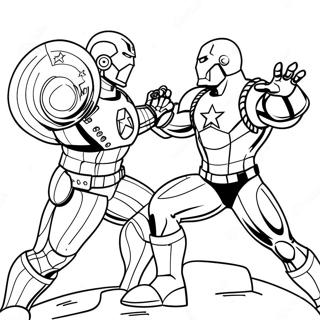 Pagina Para Colorear De Iron Man Vs Capitan America Batalla 32852-17163