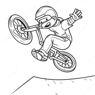 Pagina Para Colorear De Un Impresionante Ciclista De Bmx 32932-17225