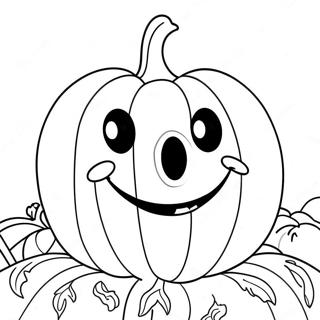 Pagina Para Colorear De Calabaza Sonriente 32-32