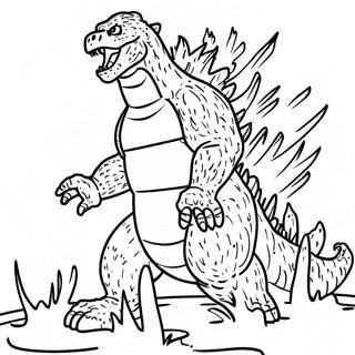 Pagina Para Colorear De Godzilla Con Aliento Atomico 33041-17308