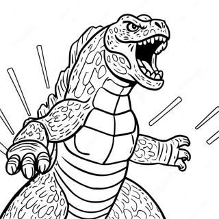 Pagina Para Colorear De Godzilla Rugiendo Con Aliento Atomico 33042-17312