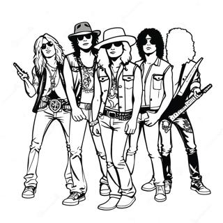 Pagina Para Colorear De Los Miembros De La Banda Guns And Roses 33342-17550