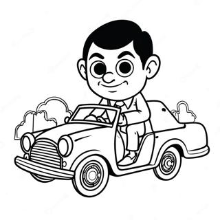 Pagina Para Colorear De Mr Bean Conduciendo Un Coche 33372-17575