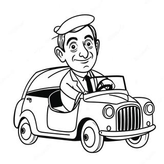 Pagina Para Colorear De Mr Bean Conduciendo Un Coche 33372-17576