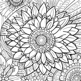 Pagina Para Colorear De Mandala De Pluma De Pavo Colorida 33412-17606