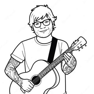 Pagina Para Colorear De Ed Sheeran Con Guitarra 33422-17615