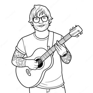 Pagina Para Colorear De Ed Sheeran Con Guitarra 33422-17616