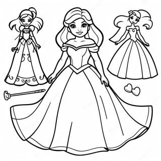 Pagina Para Colorear De Muneca De Papel De Princesa De Disney 33451-17634