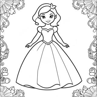 Pagina Para Colorear De Muneca De Papel De Princesa De Disney 33451-17635