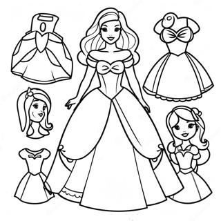 Pagina Para Colorear De Muneca De Papel De Princesa De Disney 33451-17636