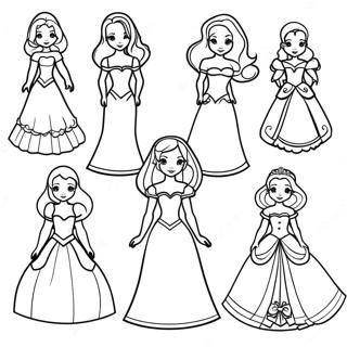 Pagina Para Colorear De Muneca De Papel De Princesa De Disney Elegante 33452-17639