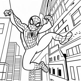 Pagina Para Colorear De Spiderman Balanceandose Por La Ciudad 33552-17717