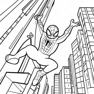 Pagina Para Colorear De Spiderman Balanceandose Por La Ciudad 33552-17718