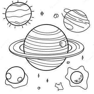 Pagina Para Colorear De Un Sistema Planetario Colorido 33602-17757